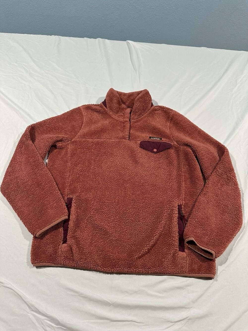L.L. Bean Women's Hi-Pile Fleece Snap-Front Pullover Womens M